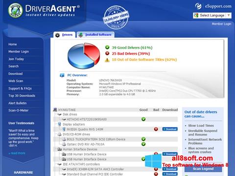 Screenshot DriverAgent Windows 8