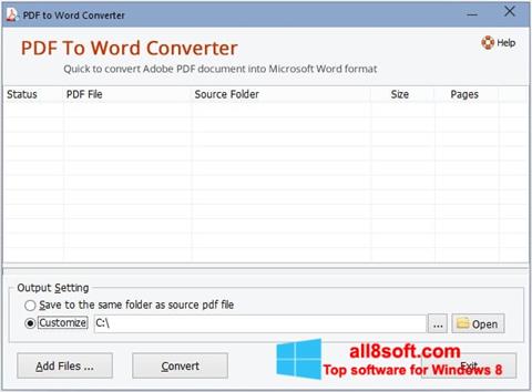 Screenshot PDF to Word Converter Windows 8