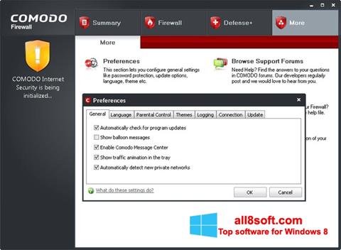 Screenshot Comodo Firewall Windows 8