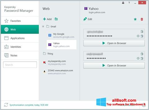 Screenshot Kaspersky Password Manager Windows 8