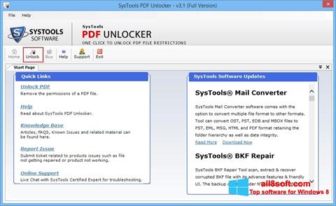 Screenshot PDF Unlocker Windows 8